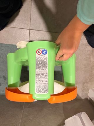 Asiento de Bañera bebe Verde y Naranja