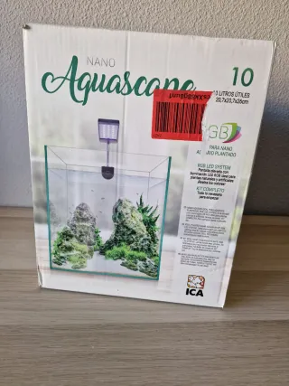 Acuario Nano 10L con filtro y comida
