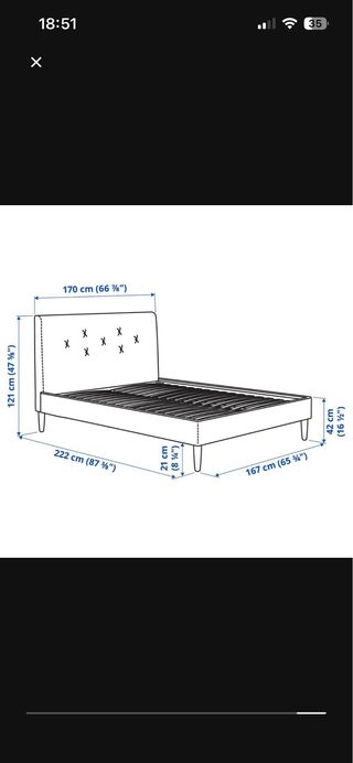 Cama Ikea IDANÄS Gris