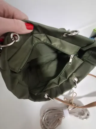 Bolso Tote Verde Oliva y Marrón