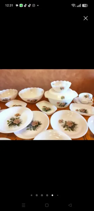 Vajilla Arcopal Flor Rosa