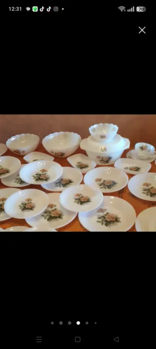 Vajilla Arcopal Flor Rosa