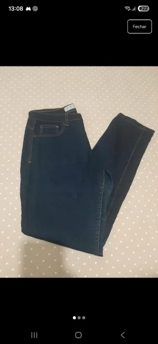 Calças de ganga skinny escuras