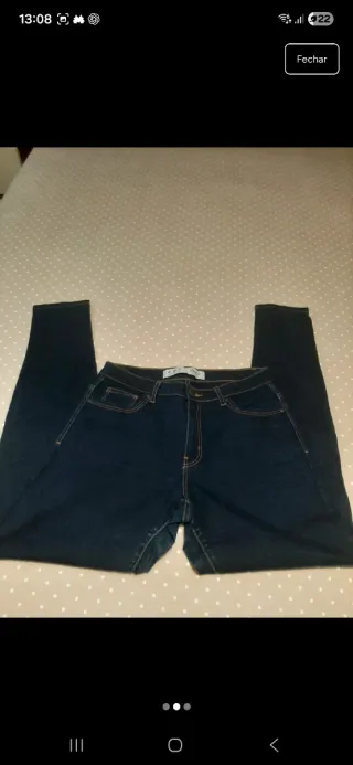 Calças de ganga skinny escuras