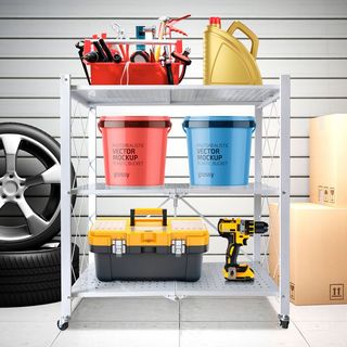 Estantería Plegable Con Ruedas Blanco NUEVO