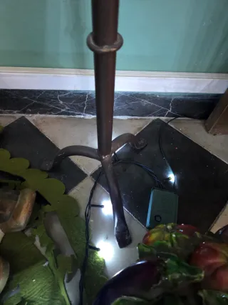 Candelabro design ferro battuto e ottone