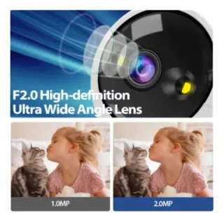 Cámara de Seguridad 360° con Monitor Full HD 1080