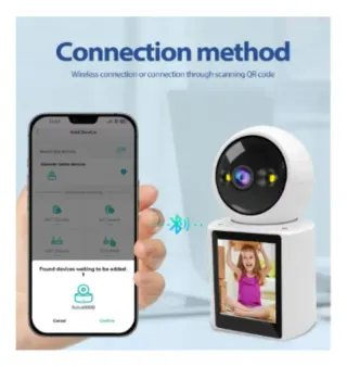 Cámara de Seguridad 360° con Monitor Full HD 1080