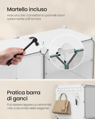 Scarpiera 10 Scomparti 40 Paia Bianca Trasparente