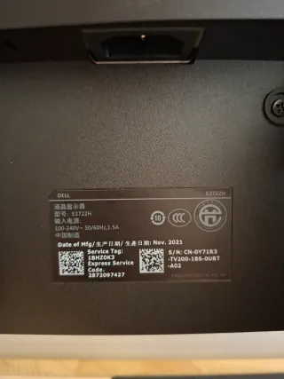 Monitor Dell E2722H 27” Full HD IPS