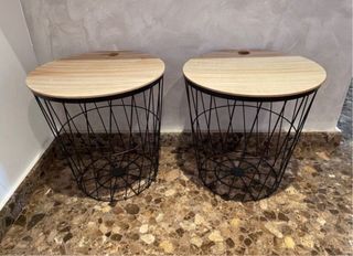 Mesitas auxiliares metal y madera