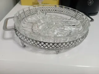 Entremesera cristal tallado. Antigüedad vintage.