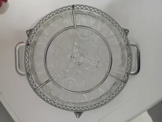 Entremesera cristal tallado. Antigüedad vintage.