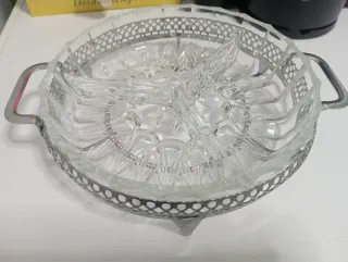 Entremesera cristal tallado. Antigüedad vintage.