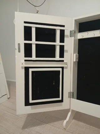 Espejo tocador de madera y cristal