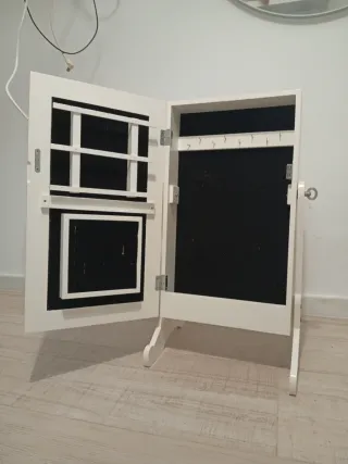 Espejo tocador de madera y cristal