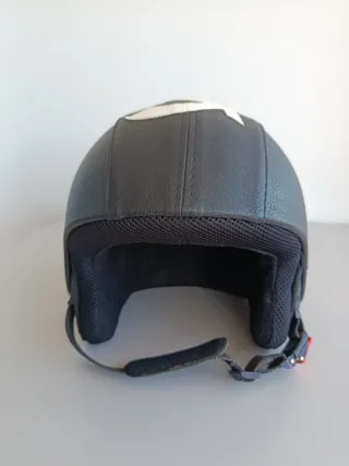 Casco Jet Vespa Negro con Diseño Tricolor