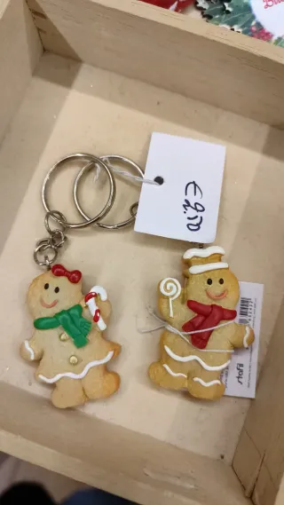 2 Portachiavi Pupazzo Pan di Zenzero in resina