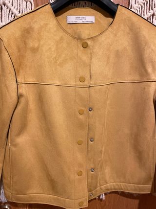 Chaqueta Antelina Zara Basic Amarilla Talla L