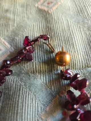 Collana donna granata oro