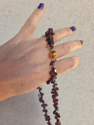 Collana donna granata oro