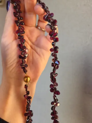 Collana donna granata oro