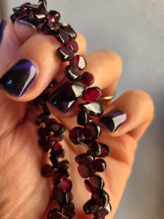 Collana donna granata oro