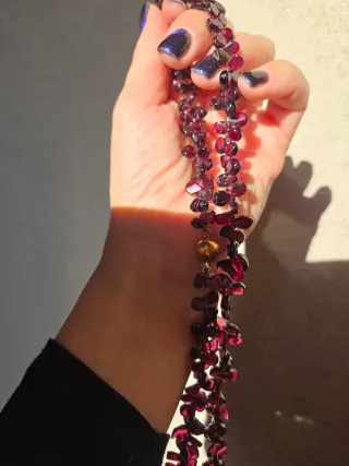 Collana donna granata oro