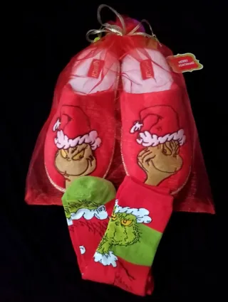 Zapatillas Grinch + Calcetines  Talla M (38/39)