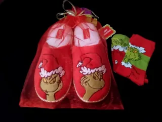 Zapatillas Grinch + Calcetines  Talla M (38/39)