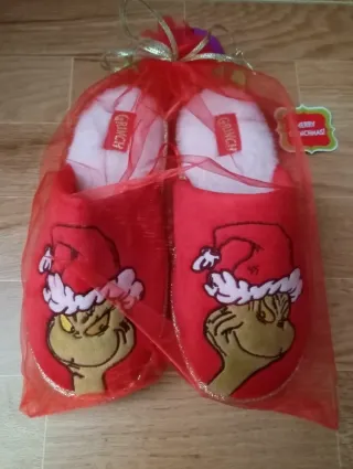 Zapatillas Grinch + Calcetines  Talla M (38/39)