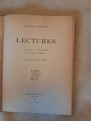 Libro Lectures, Charles Foretay, antiguo