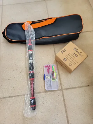 Caña de pescar 1.80m + carrete