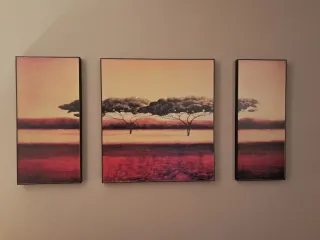 Trittico quadro paesaggio africano