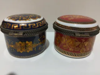 Lote de 2 cajitas tipo joyero porcelana Sajonia