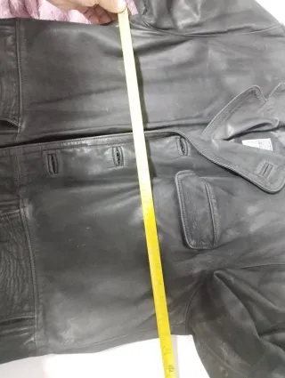 Chaqueta de Piel Progetto Pelle Negra Hombre