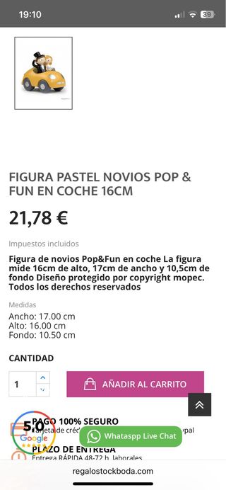 Figura Novios Coche Just Married