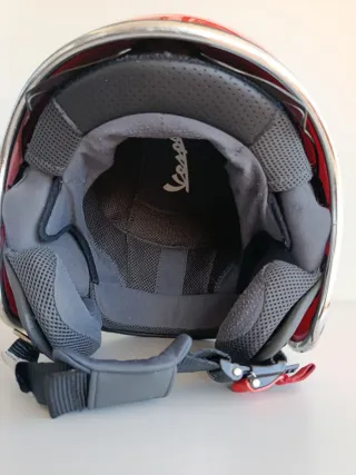 Casco Jet Rojo Estilo Vespa