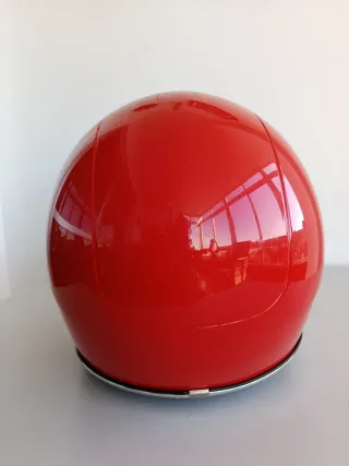 Casco Jet Rojo Estilo Vespa