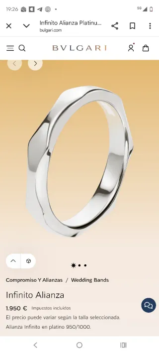 Anillo Bulgari platino