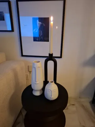Jarrones diseño minimalista cara cerámica