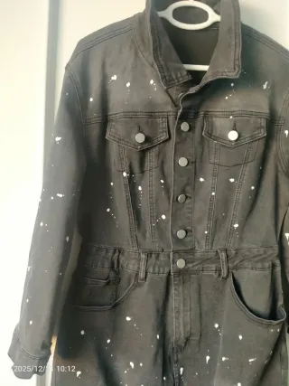 Vestido tejano negro desgastado Talla XL