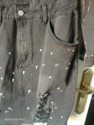 Vestido tejano negro desgastado Talla XL