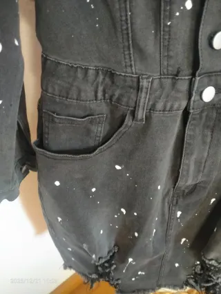 Vestido tejano negro desgastado Talla XL