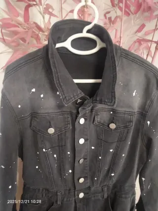 Vestido tejano negro desgastado Talla XL