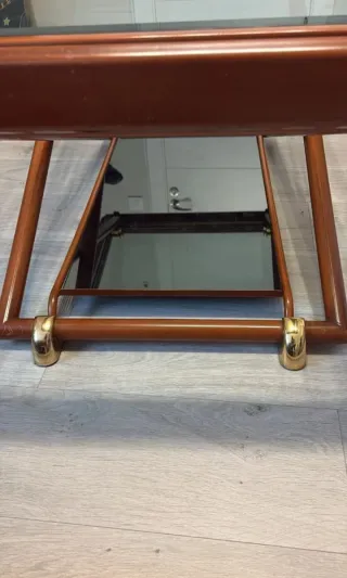 Mesa de centro elevable madera y cristal