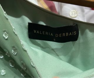 Vestido fiesta largo verde con lunares