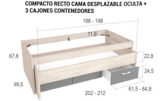 Cama nido con 3 cajones