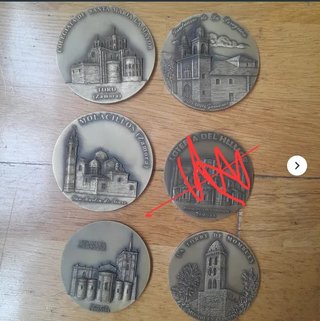 Lote 5 Medallas Bronce Monumentos Zamora