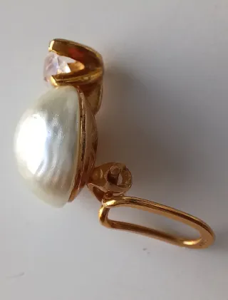 Pendientes Perla y Circonita Chapado Oro